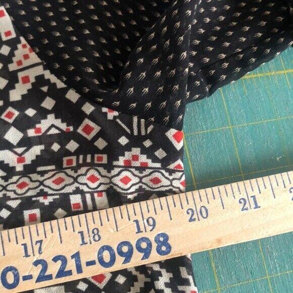 Maison Scotch & Soda Sheer Aztec Boho Top Womens 2 Black Red Gold Long Sleeve - Picture 5 of 6
